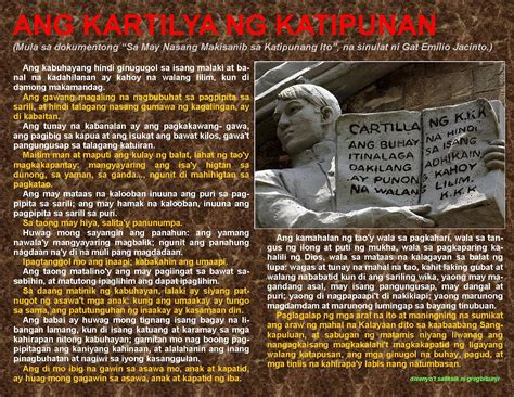 Organization [ edit] Wikisource has original text related to this article:. . Relevance of kartilya ng katipunan in present time